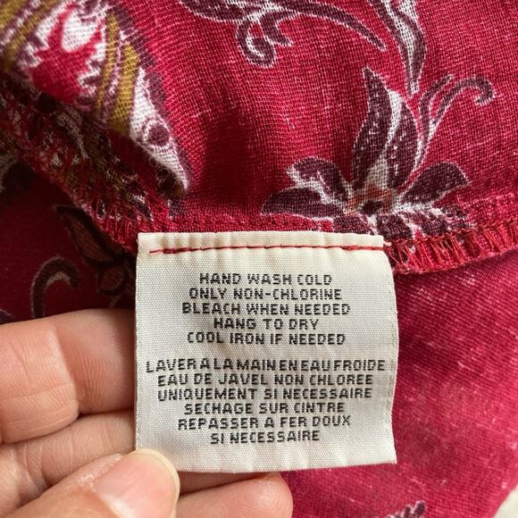 Denim & Supply Ralph Lauren Burgundy Peasant Blouse Top Size L - Picture 9 of 9